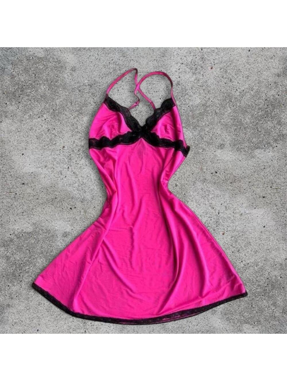 la senza pink and black lingerie dress